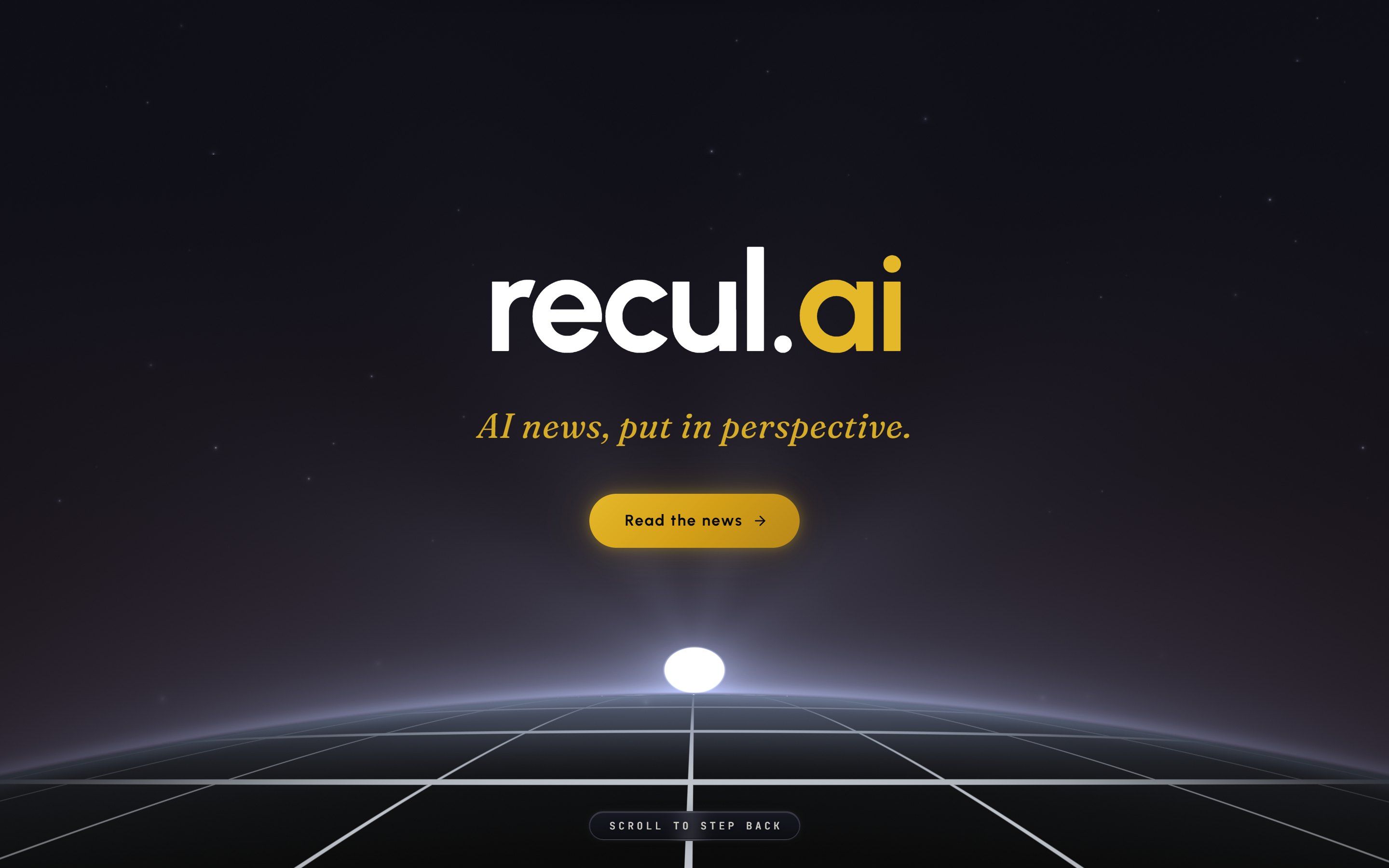 recul.ai : la page d’accueil mise en forme